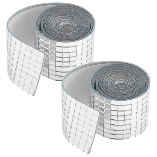 NUOBESTY 3920 carreaux miroir disco : mosaïques carrées autocollantes de 5 x 5 mm – autocollants en verre réfléchissant pour décoration de Noël, loisirs créatifs, fêtes et maison.