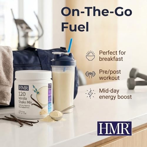 Image of HMR 120 Vanilla Meal Replacement Shake Powder, 12 Servings | Meal Replacement Shake - Smooth Vanilla Flavor - 120 Shake Powder - 12g Protein - 12 Servings