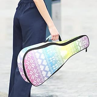 Housse pour ukulélé coloré arc-en-ciel motif géométrique de Noël 10 mm rembourrage épais 53,3 cm sac de transport avec… - Les Beatles, Paul McCartney, John Lennon, RIngo Starr, George Harrison Housse pour ukulélé coloré arc-en-ciel motif géométrique de Noël 10 mm rembourrage épais 53,3 cm sac de transport avec… – Image 6
