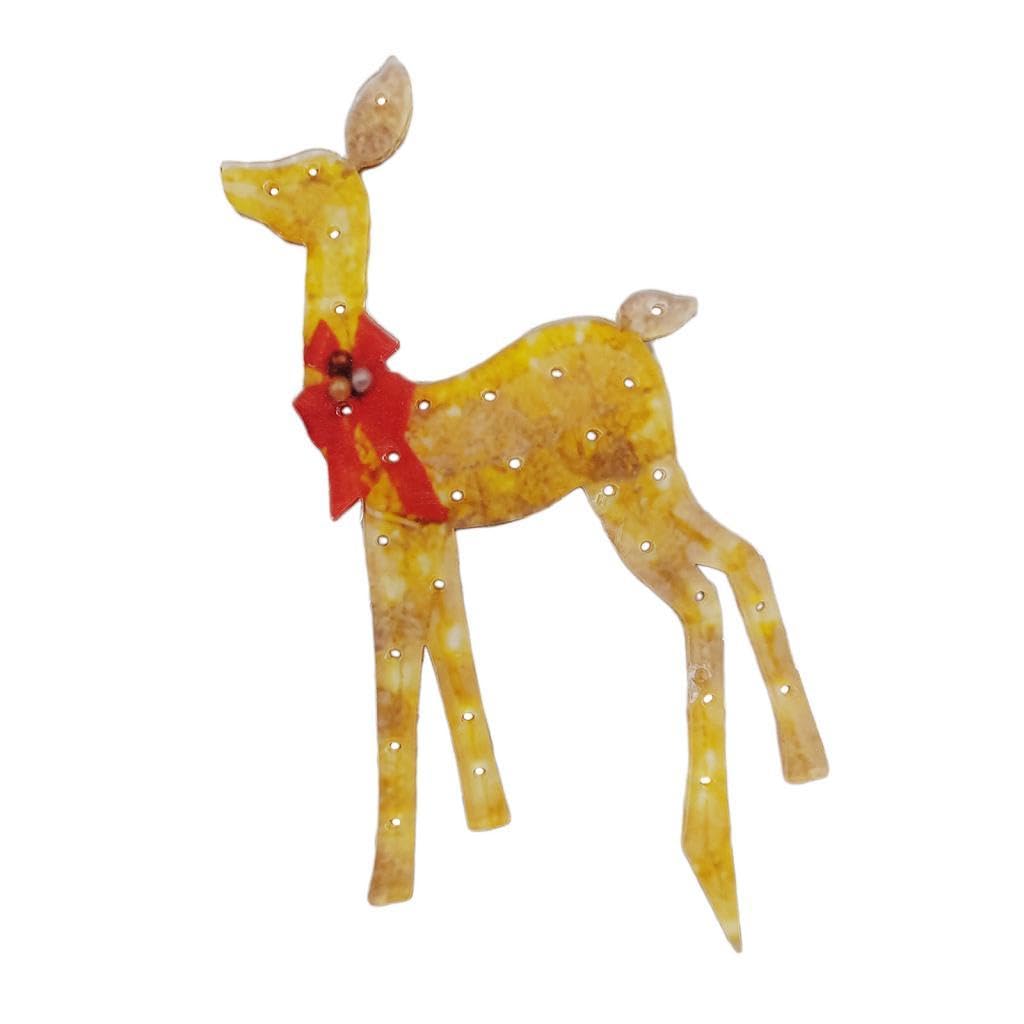 CB® Christmas Deer Yard Ornament with Red Bows Glowing for Outside Garden Home Small|Home & Garden | Lamps, Lighting & Ceiling Fans | String Lights, Fairy Lights|1Christmas Lighted Reindeer-image-4