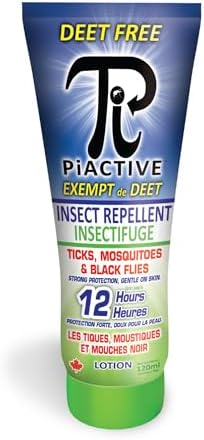 PiACTIVE - Insect Repellent Lotion, DEET-Free Bug Repellent with 20% Incaridin, Fragrance-Free for All Skin Types, 12 Hours of Protection From Mosquitoes and Ticks, 120 ml