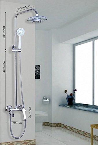 Pomme de douche précipitations 20,3 cm contre les variations d'eau