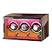 Caja enrolladora de reloj Caja enrolladora de reloj giratoria automática para 3 relojes automáticos con luces de colores Fuente de alimentación dual Cojines de reloj ajustables Motor silencioso