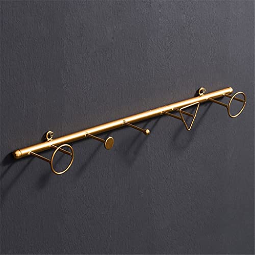 Key Rack Iron Hook Nordic Clothes Hook Wall-Mounted Wall Coat Rack Key Hanger Wall Decorative Hooks for Hanging (Color : Gold Size : 51.574.5cm)