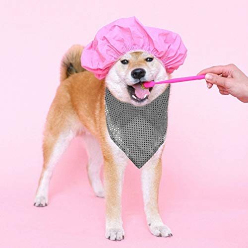 Balacoo 2Pcs Glitter Triângulo Bandana Do Cão Pet Triângulo Brilhante Lantejoula Bibs Lenço Lenço Ga