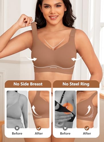 Image of Xcutting Women Wirefree Bras for Women Full Coverage No Underwire Everyday Bras Comfortable Wireless Padded Bras