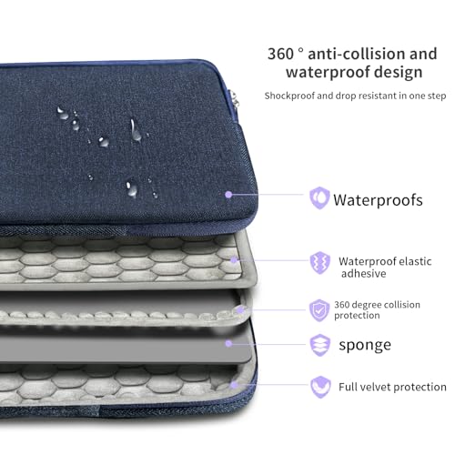 Image of MOCA Laptop Sleeve Case 15-15.6 inch, Shockproof Protective Computer Sleeve Cover with Accessories Pocket, Water Resistant Compatible for MacBook Dell HP Acer Asus Lenovo