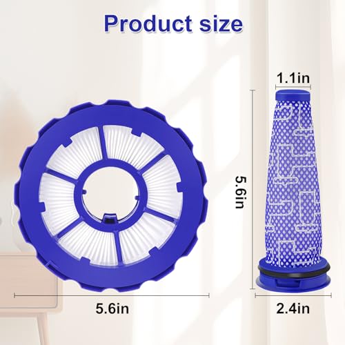 Image of DC50 Filter Replacement Compatible with Dyson DC50 Animal Multi Floor Complete Vacuum, Replace Part # 965081-01 & 965080-01, Kit include 2 Pre-Motor, 2 HEPA Post-Motor Filters and 1 Cleaning Tool