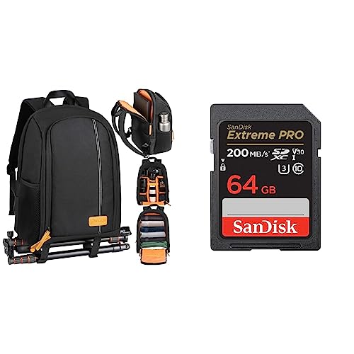TARION TB-02 Sac a Dos Photo Compact avec Laptop 15 et Carte SD 64Go