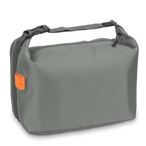 Large Capacity Lunch Bag for Men & Women, Waterproof & Oil-Proof Insulated Lunch Box Bag, Portable for Office, School, Picnic (Grey)