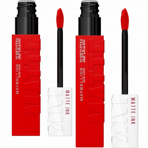 MAYBELLINE Super Stay Matte Ink Liquid Lipstick Makeup, Long Lasting High Impact Color, Up to 16H Wear, Dancer, Brick Red, 1 Count, Packaging May Vary (Pack of 2)