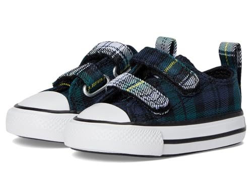 Converse Boy's Chuck Taylor All Star Plaid Easy-On (Infant/Toddler) Sneaker, Dragon Scale/Navy/White, 8