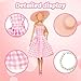 36 Pcs Doll Clothes for 11.5 inch Doll Include 1 The Movie Pink Dress 1 Sequn Outfits 1 Winter Set 3 Fashion Dress 1 Shawls 14 Makeup Kit 1 Hat 12 Shoes in Random Present for Girls