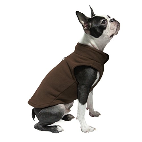 Image of Gooby Fleece Vest Dog Sweater - Brown, X-Small - Warm Pullover Fleece Dog Jacket with O-Ring Leash - Winter Small Dog Sweater Coat - Cold Weather Dog Clothes for Small Dogs Boy or Girl (Pack of 2)