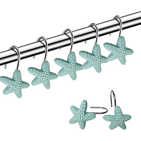 Actpe Starfish Shower Curtain Hooks Set Cover