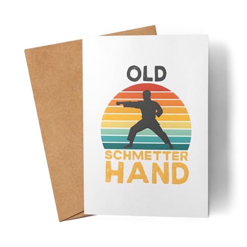Lilavie-Design Old Schmetterhand Karate Retro Spruch Karte Grußkarte Faltkarte