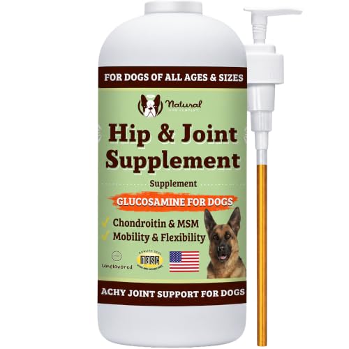 Natural Dog Company Liquid Glucosamine Hip & Joint Oil for Dogs 16 oz Extra Strength Cartilage & Joint Support Helps Mobility and Eases Occasional Stiffness Dog Vitamins & Supplements