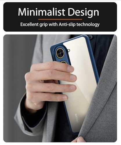 Image of WOW IMAGINE Shockproof Hybrid Back Cover for Redmi A5 2025 | Poco C71 | Hard Slim fit Back Case | PC & TPU | Clear Transparent Case - Blue
