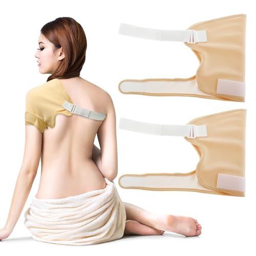 2 Pcs Oil Pack Wrap for Shoulder, Washable Reusable Shoulder Essential Oil Wrap Leak Proof Oil Pack Wrap Adjustable Soft Oil Pack Mess Free Essential Oil Wrap for Shoulder Men Women (No Oil)