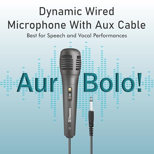 Image of TP TROOPS Microphone,Dynamic Vocal Microphone for Speaker,Wired Handheld Mic with On /Off Switch and 6ft Detachable Cable
