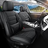 FaiFani Car Seat Covers Full Set Custom Fit for Mercury Mariner 2005-2011,Premium Faux Leather with Lumbar Support, Breathable, Anti-Slip & Soft Touch(Black,Fullset)
