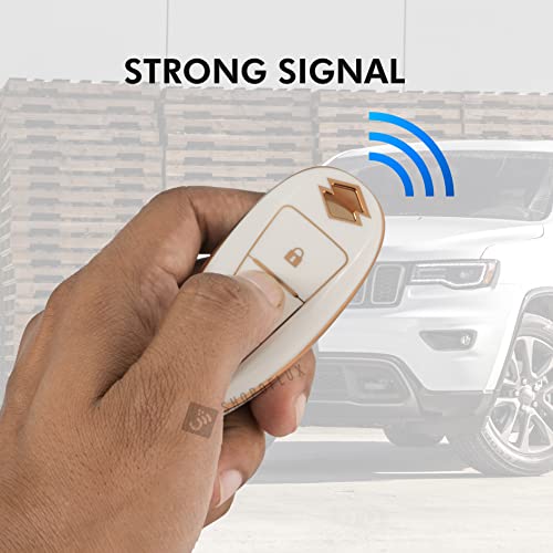 Image of Shopoflux TPU Key Cover Compatible with Baleno | Breeza | S Cross | Ciaz | Swift 2 Button Smart Key (White)