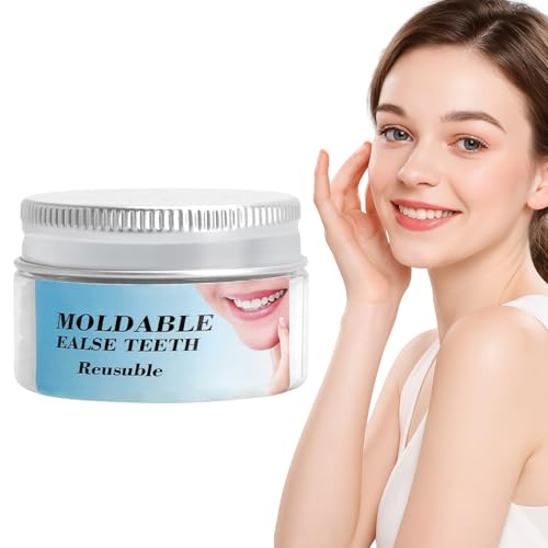 XRVRILE Kit Reparación Dental Temporal 30g con Perlas Termoplásticas – Cerrar Espacio Dental DIY, Relleno Dental Provisional Estético, Material Moldeable para Uso Temporal