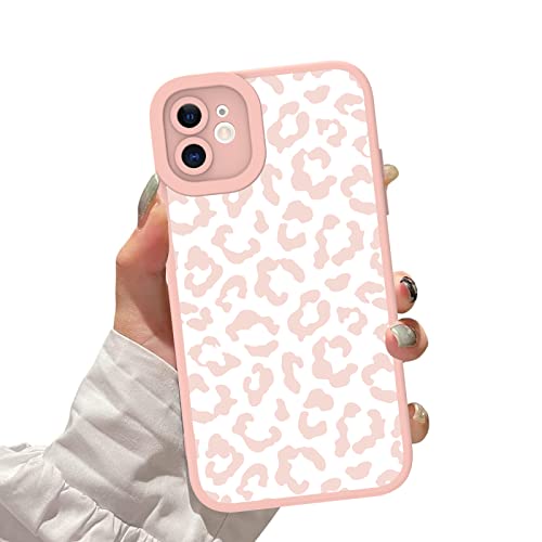 ZIYE for iPhone 11 Case Pink Leopard Pattern Phone Case with Camera Protection,TPU Silicone Rubber Protective Cover Cheetah Design Cases Compatible with iPhone 11 6.1 Inch