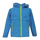 outburst softshelljacke 110  Outburst - Jungen Softshelljacke Feuerwehrmotiv gefüttert 10.000mm Wassersäule, blau, Größe 92