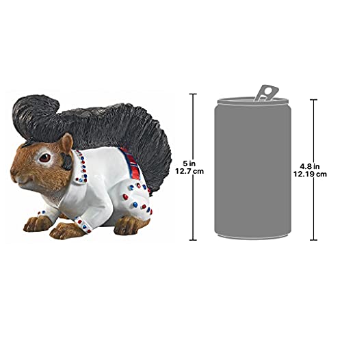 Design Toscano Elmer die Rock and Roll Eichhörnchen Gartenstatue, Vollfarbe Wirklichkeitsgetreu