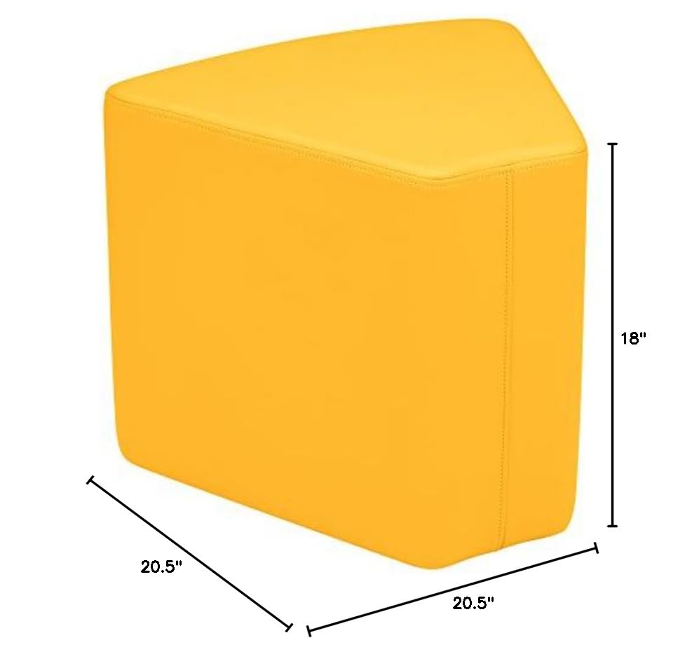 Image of Sprogs 18 inch H Structured Wedge Stool -Flexible Modular Collaborative Soft Seating for Office, Home, Lounge and School Classrooms with Durable FrameYellow