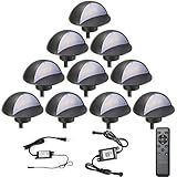 FVTLED LEDデッキ照明キット、10個 WiFiコントローラー Φ1.97 低電圧LEDデッキ照明 RGB埋め込みライト Alexa Google HomeワイヤレススマートフォンRGBランプ対応