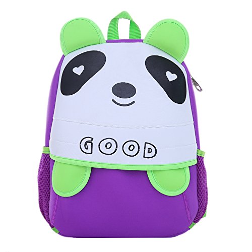 DonDon Mochila de niños para Chicas y Chicos con Motivo de Animal Panda Lila Verde 33