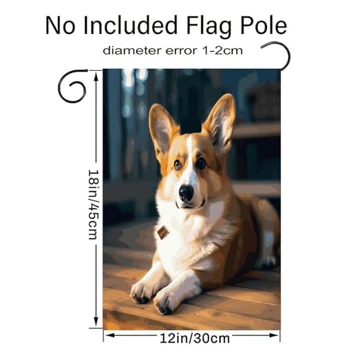 Bandera de jardín resistente doble cara Corgi para evitar desgaste solar 3