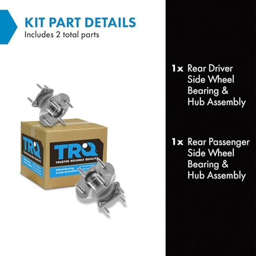 Image of TRQ 2 Piece Rear Wheel Bearing & Hub Assembly Set Compatible with 2005-2010 Chevrolet Cobalt 2007-2009 Pontiac G5 2003-2007 Saturn Ion