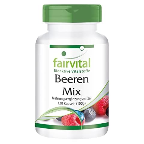 Fairvital | Beeren Mix - Antioxidantien Kapseln - HOCHDOSIERT - VEGAN - 120 Kapseln - 8 Beeren mit Spirulina Cover