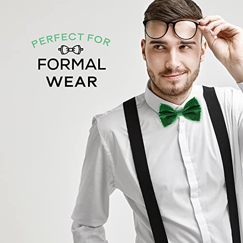 Man Of Men Sequin Bow Ties For Men - Pre-Tied Adjustable Length Bowtie, Many Colors To Choose From (Green) #TOP4