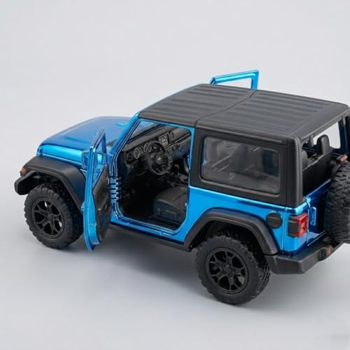 Image of Happy Hues Die-Cast Metal Toy Car 1:18 Scale - Premium Racing Model with Opening Doors & Durable Alloy Body, Best Collectible Gift for Kids (Jeep Blue)