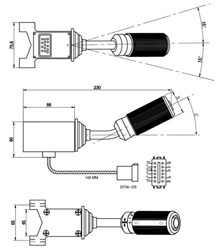 Interruttore per sterzo, frecce e tergicristallo, per veicoli fuoristrada, IP67, HMTSI_2