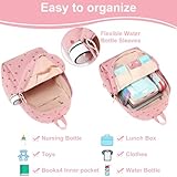 LOIDOU Schulrucksack Mädchen & Jungen Teenageralter Leichter Rucksack Damen für Schule Wasserabweisend Daypack Bookbag Colleg Work (Strawberry rosa Cord)