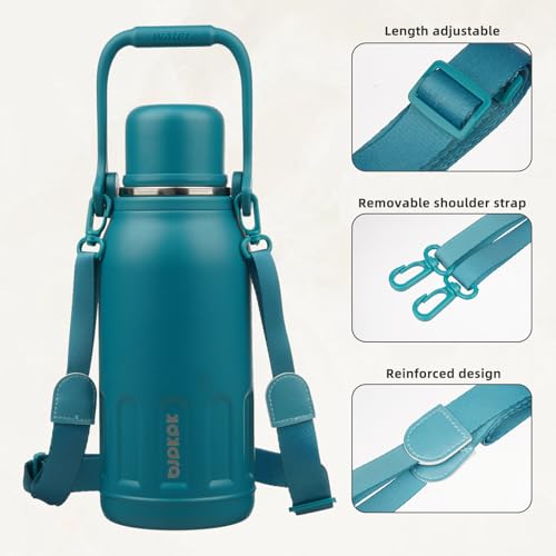 Image of BJPKPK Stainless Steel Insulated Bottle with Handle & Strap, 40oz