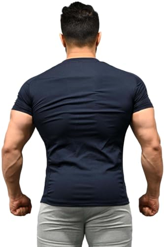 Image of Round Neck Half Sleeves Gym Workout Solid Sports and Gym T-Shirt for Men