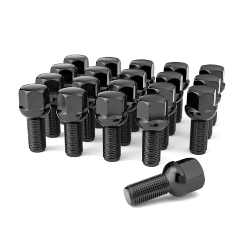 Tornillos de rueda negros con asiento de bola para Audi A7 S7 métrica 14x1.5 de 28mm