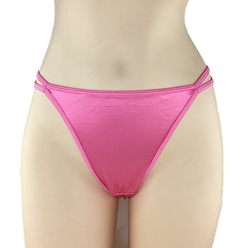 Colorful Star 5 Pack Women's Sexy Satin String Bikini Underwear Shine Smooth Underwear2