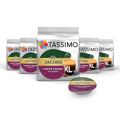 Tassimo Kapseln Jacobs Caffè Crema Intenso XL, 5 x 16 Pads, 80 Kaffeekapseln Tassimo Kapseln Jacobs Caffè Crema Intenso XL, 5 x 16 Pads, 80 Kaffeekapseln