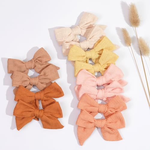 Image of CELLOT 40 Pieces Girls Hair Bows Linen Fabric Bows Alligator Clips Hair Accessories for Little Girls Toddlers Kids and Teens