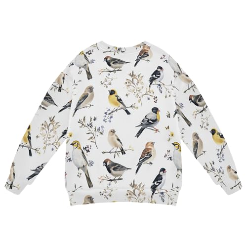 JUNZAN Chic American Goldfinch Birds White Little Girls Pullover Hoodie Fleece Boys Sweat Shirt Sports 4T2