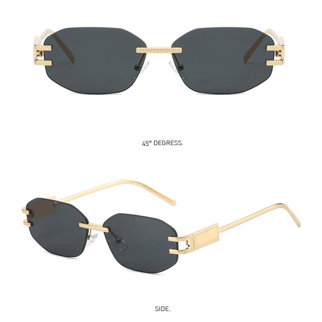 Modne luksusowe okulary przeciwsłoneczne kobiety mężczyźni vintage bez oprawek modne odcienie okulary przeciwsłoneczne na imprezę