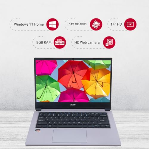 Image of ACER One 14 AMD Ryzen 3 Dual Core 3250U - (8 GB /512 GB SSD /Windows 11 Home) Z2-493 Entry Level Laptop (14 inch HD Display, Silver, 1.5 Kg) 1 Years Brand Warranty