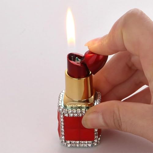 Encendedor portátil metálico recargable con diseño de lápiz labial miniatura 2